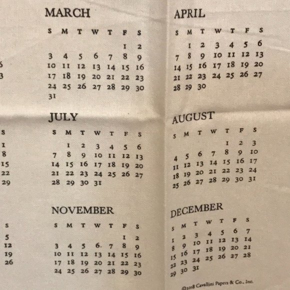 2019 calendar tea towel with cactus NWT - Picture 10 of 16